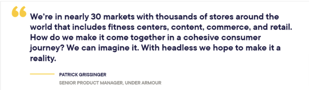 Under Armour Product Manager on headless commerce
